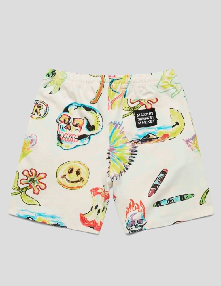Shorts MARKET x smiley coloring book aop shorts cream